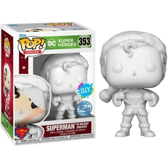 NEW Funko POP DC DIY Superman in Holiday Sweater Walmart EXCLUSIVE Christmas - Picture 1 of 3
